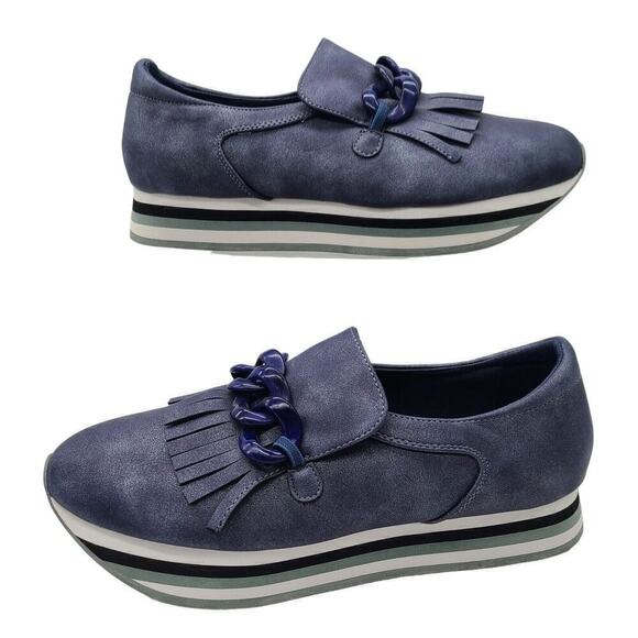 COCONUTS by Matisse Bess Platform Loafers Womens Navy Blue Size 7 NEW - Picture 2 of 8